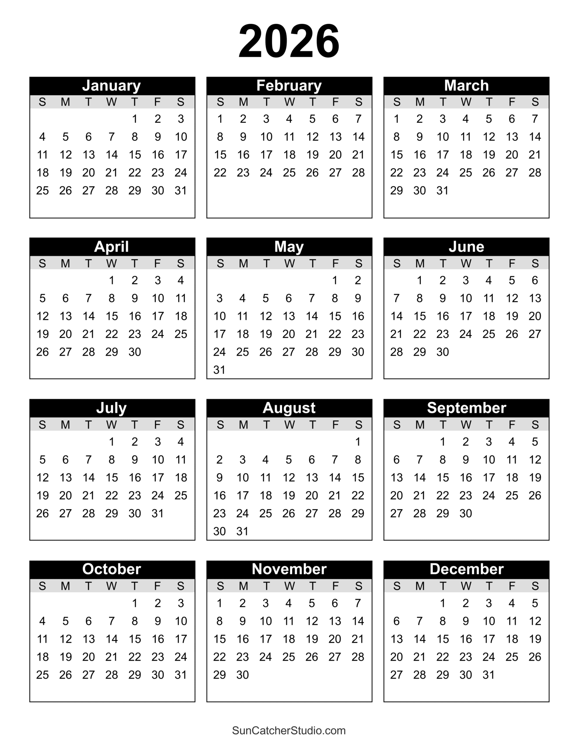 2027 calendar