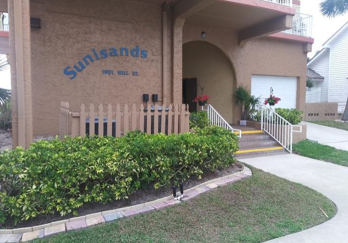 Front Entrance at Sunisands Beachclub in New Smyrna Beach, Florida